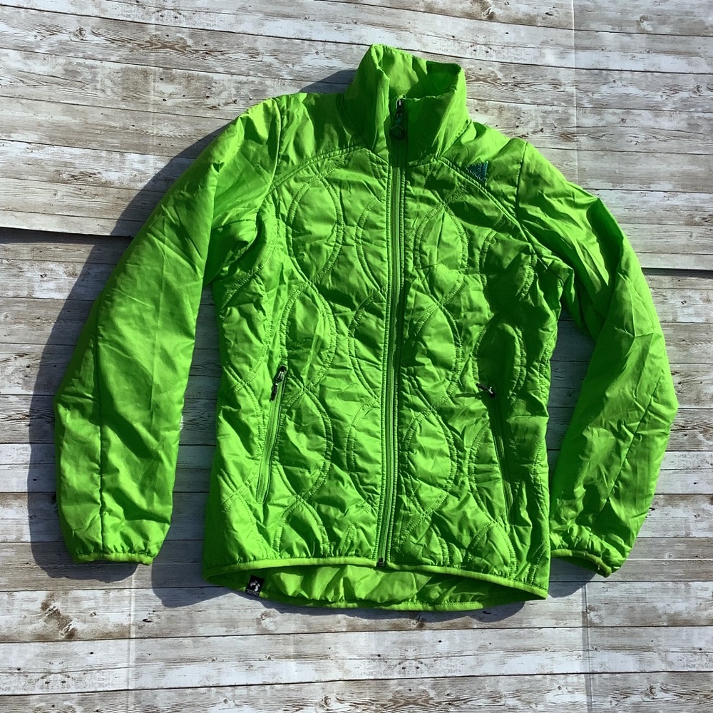Adidas Lightweight PRIMALOFT Quilted Jacket Neon Green. Sz S Small